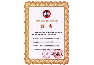 內(nèi)蒙古首屆BIM應(yīng)用大賽企業(yè)級(jí)三等獎(jiǎng)
