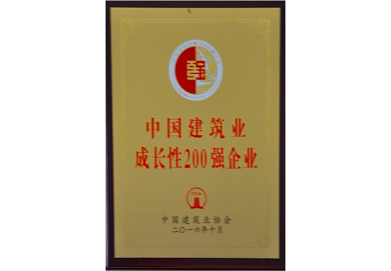 中國建筑業(yè)成長性企業(yè)200強(qiáng)企業(yè)